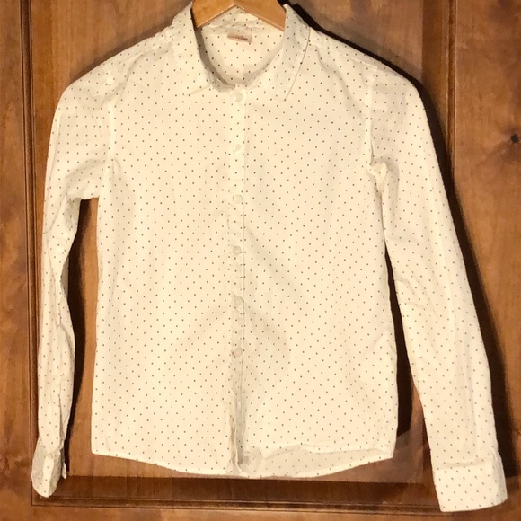 White and black polka dots boy shirt 12 - Picture 1 of 3